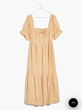 Madewell Women’s Square Neck Tiered Midi Dress in Sunflower Field Size XXS